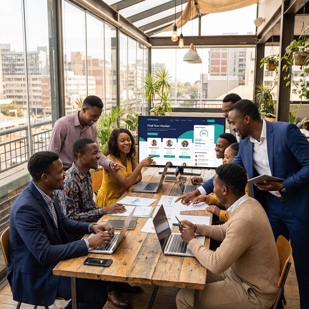 African youth and professionals collaborating